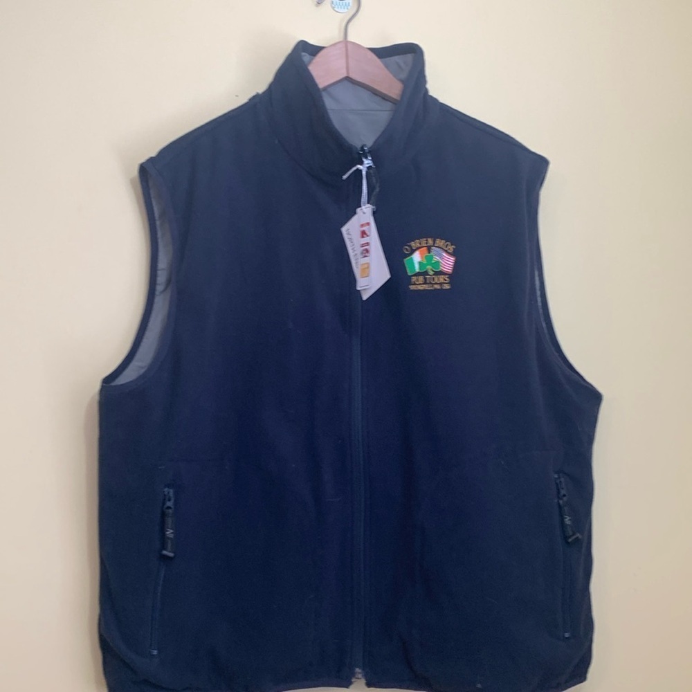 North End NWT Fleece Nylon Reversible O’Brien Bros Pub Tours Ezem Zipper Vest XL - Picture 15 of 17